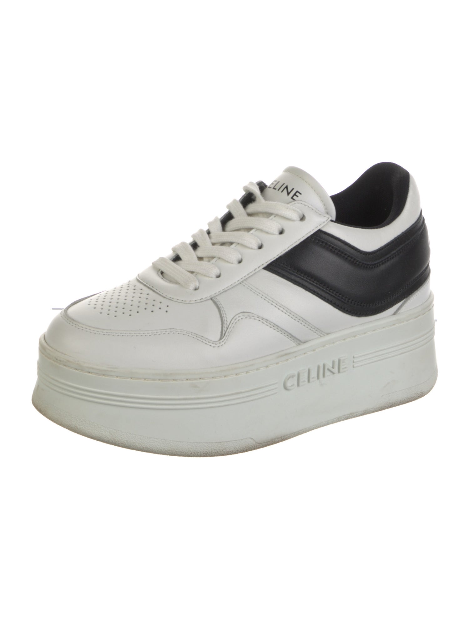 Celine Leather Leather Trim Embellishment Sneakers