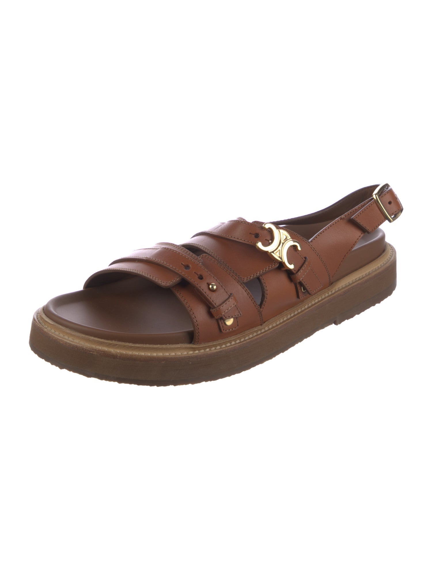 Celine Leather Slingback Sandals