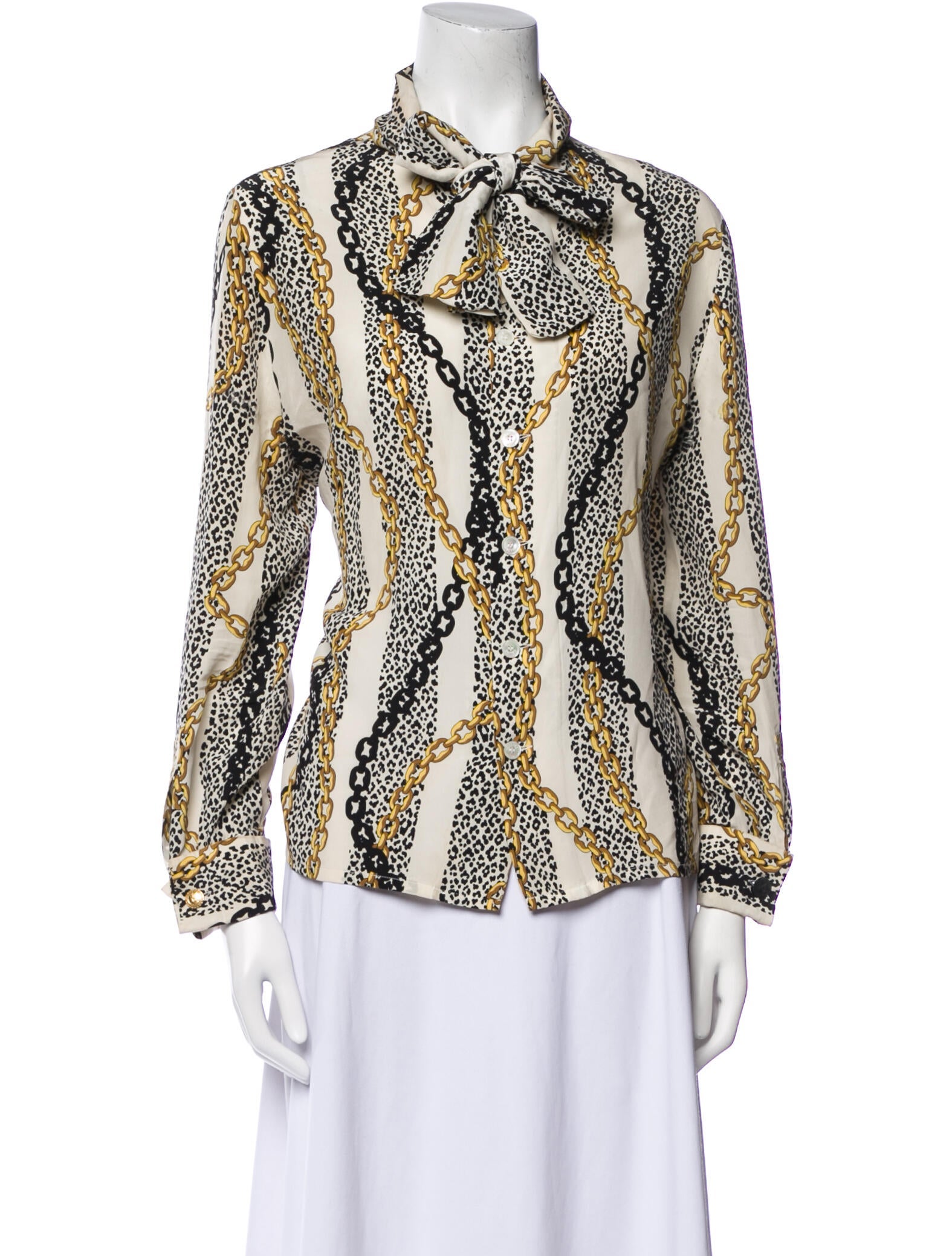 Celine Vintage 1980's Button-Up Top