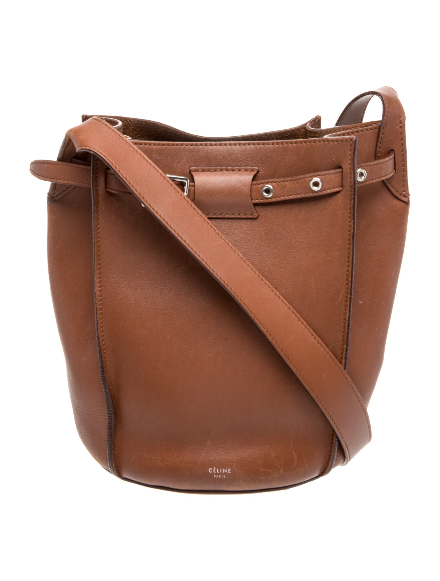 Celine Leather Big Bucket w/Strap