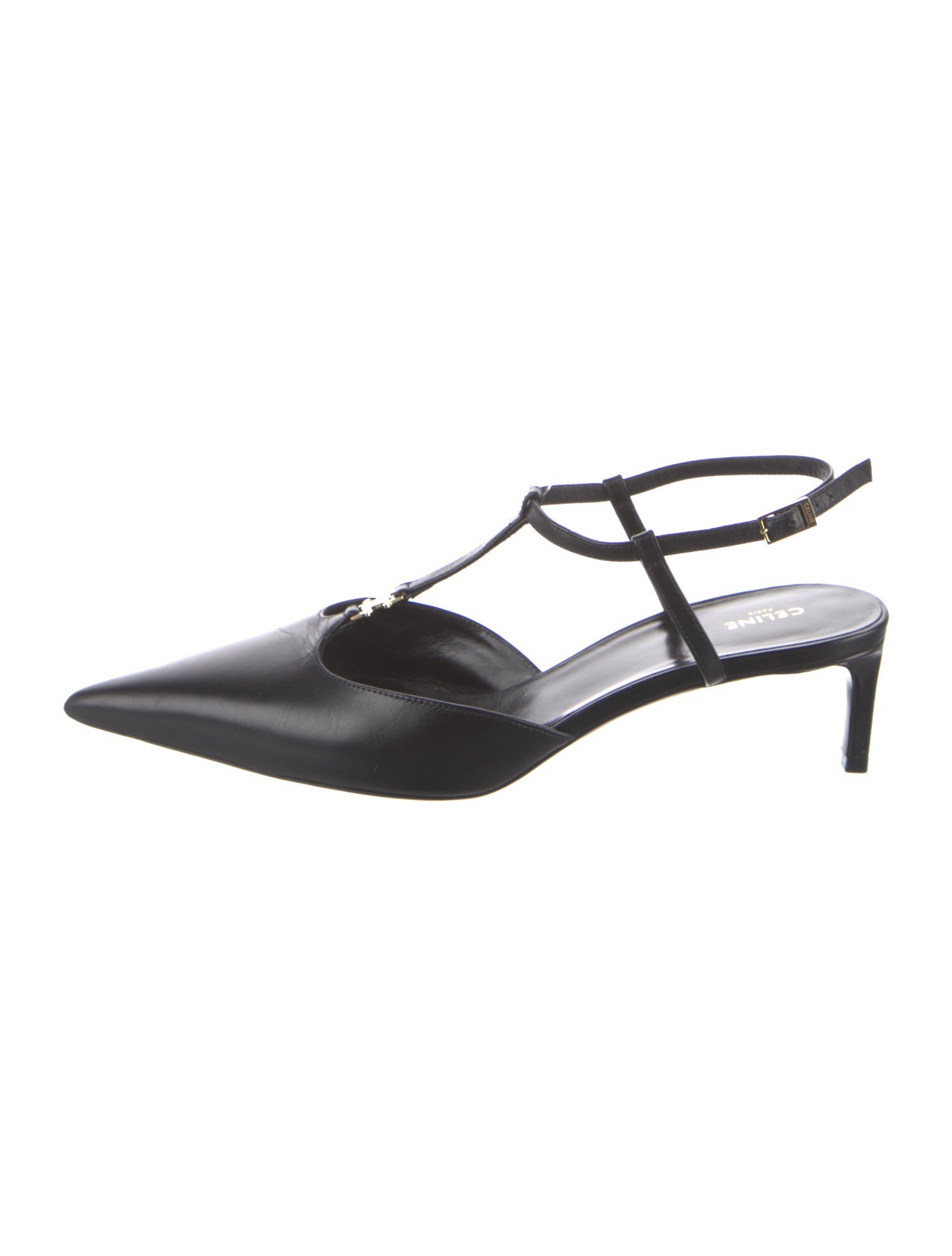 Celine Leather T-Strap Pumps