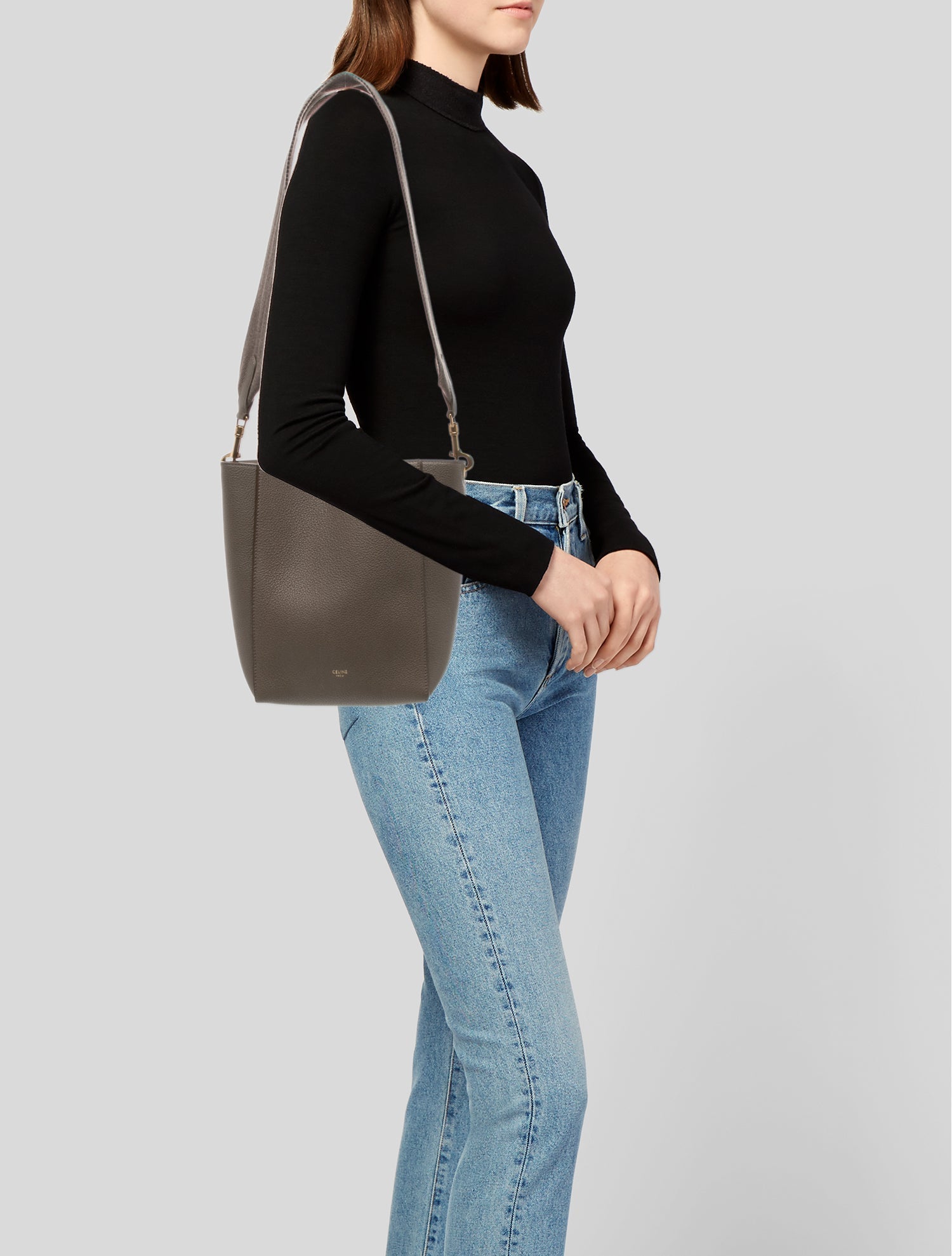 Celine Leather Seau Sangle Small