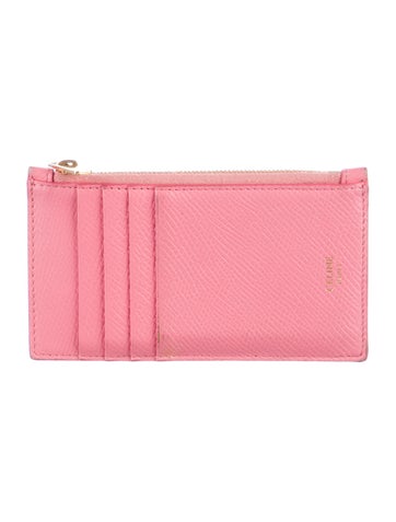 Pre-owned Celine 2021 Zipped Compact Card Holder Card Holder In Pink