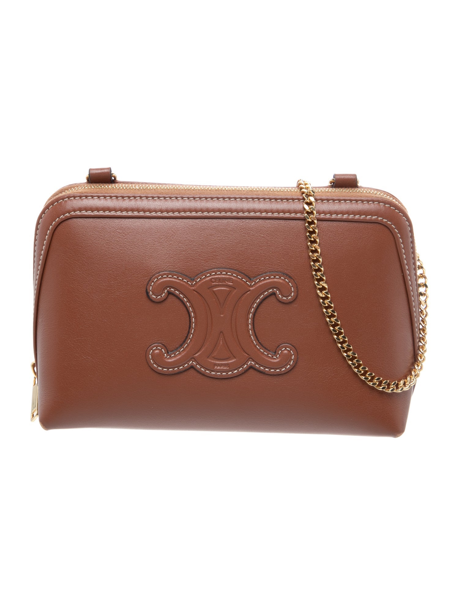 Celine Triomphe Cuir Triomphe Clutch on Chain 2024