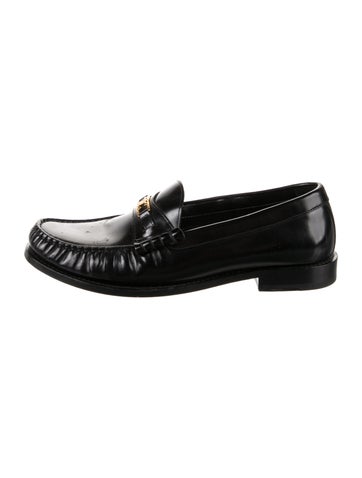 Pre-owned Celine Leather Loafers In Black
