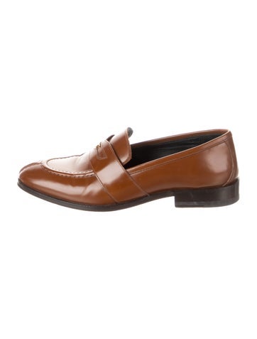 Pre-owned Celine Leather Loafers In Brown