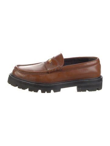 Pre-owned Celine Leather Loafers In Brown