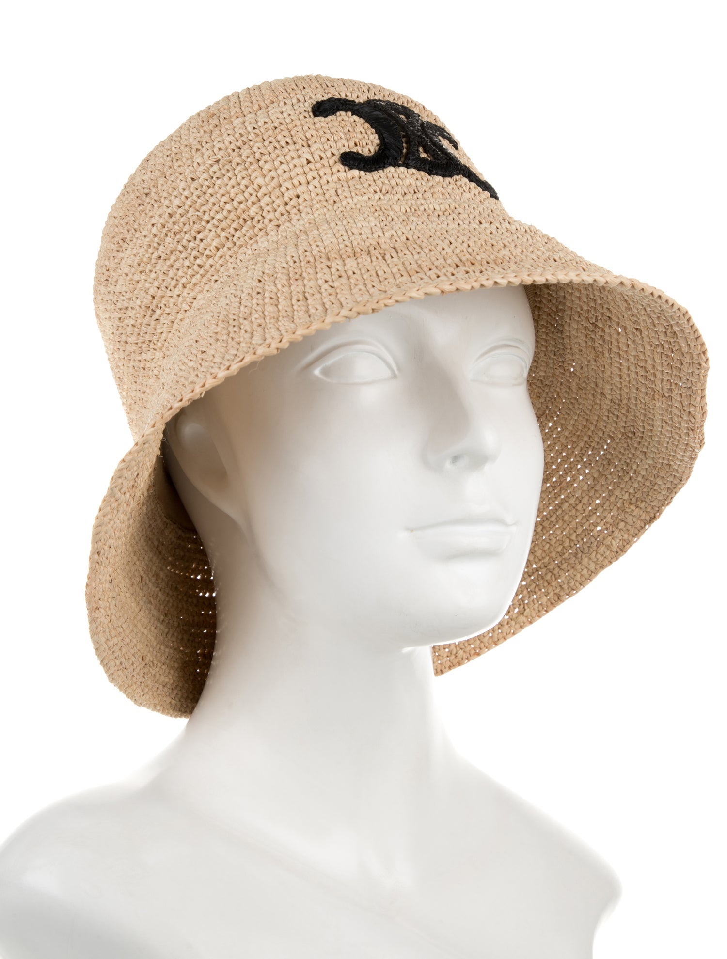 Celine Raffia Triomphe Bucket Hat