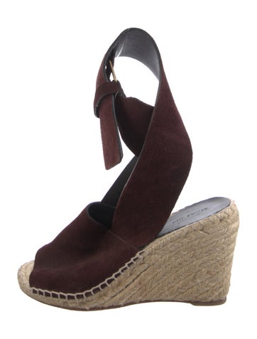 Pre-owned Celine Suede Espadrilles In Brown