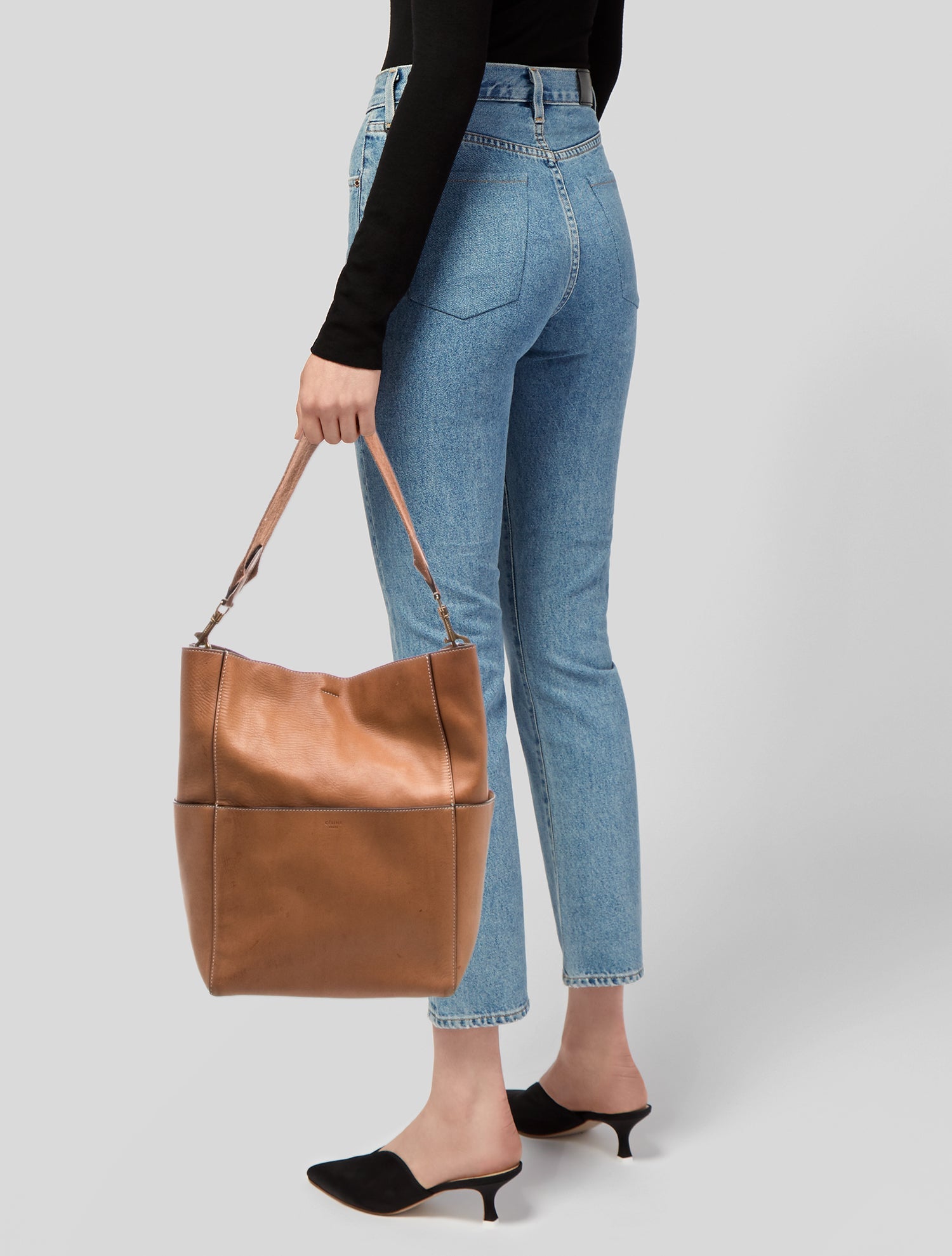 Celine Leather Seau Sangle Medium