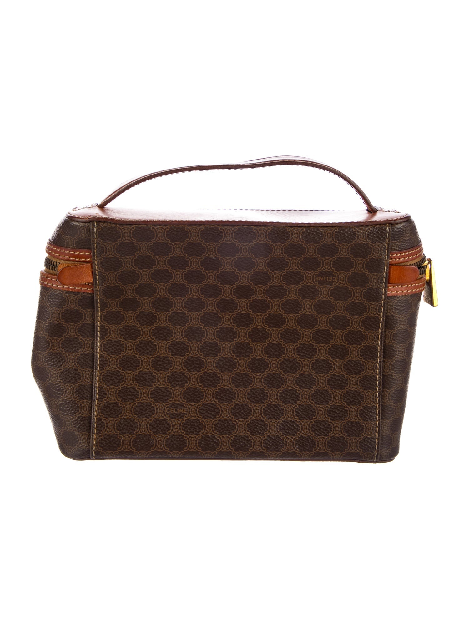 Celine Leather Trimmed Boxy Cosmetic Bag