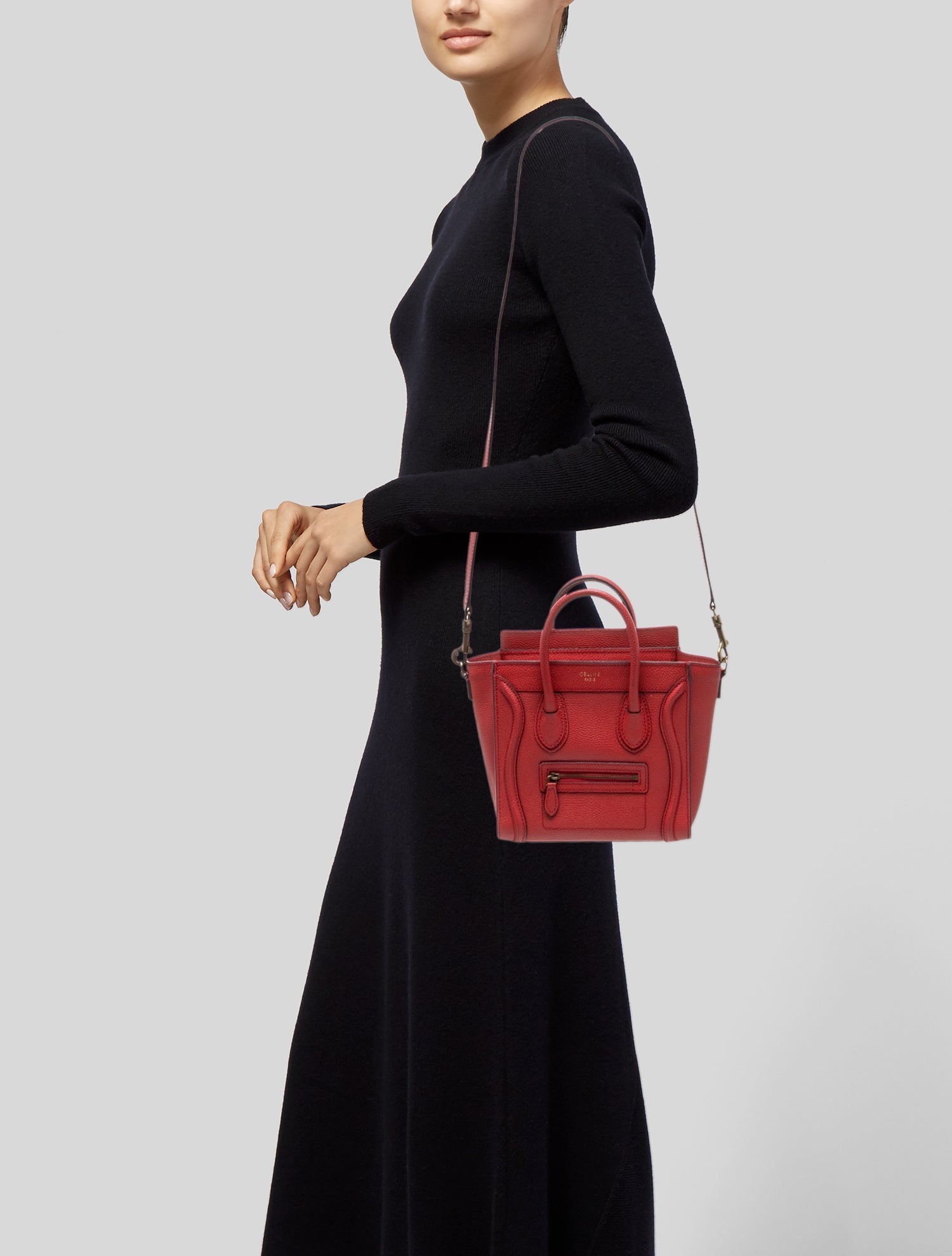 Celine Leather Luggage Nano