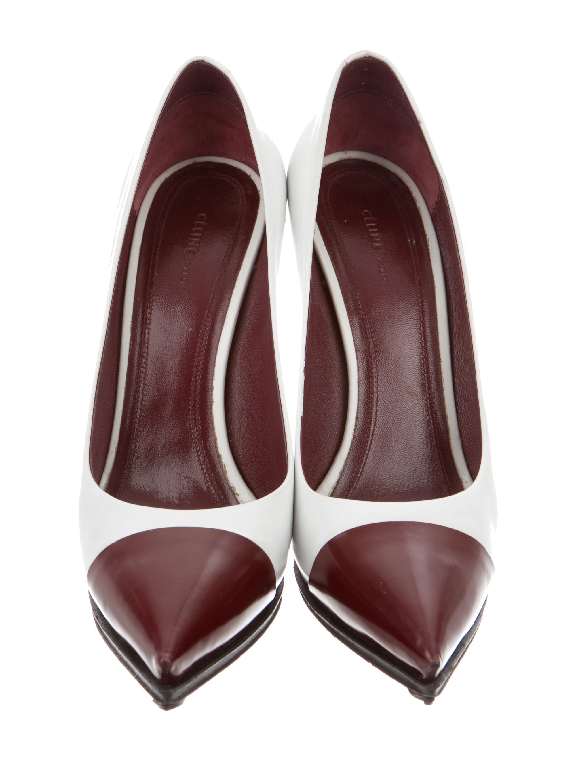 Celine Céline Leather Cap-Toe Pumps