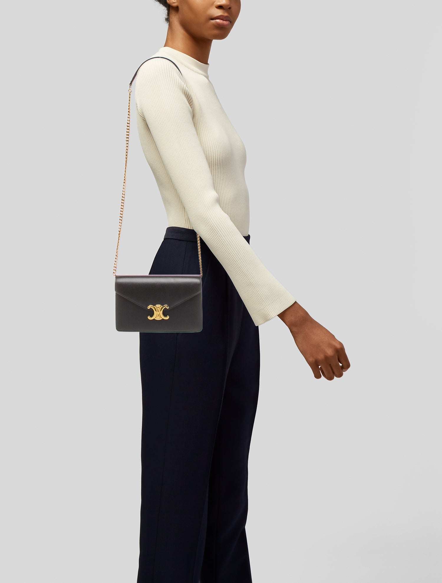 Celine Leather Margo Wallet on Chain
