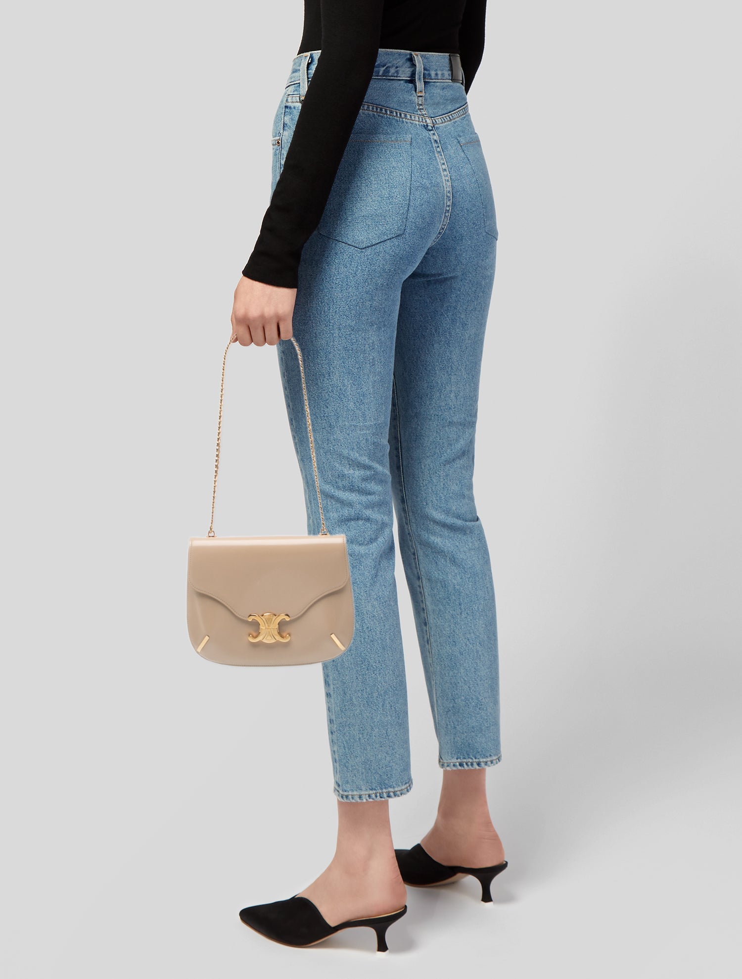 Celine Triomphe Chain Besace - Neutrals Shoulder Bags, Handbags