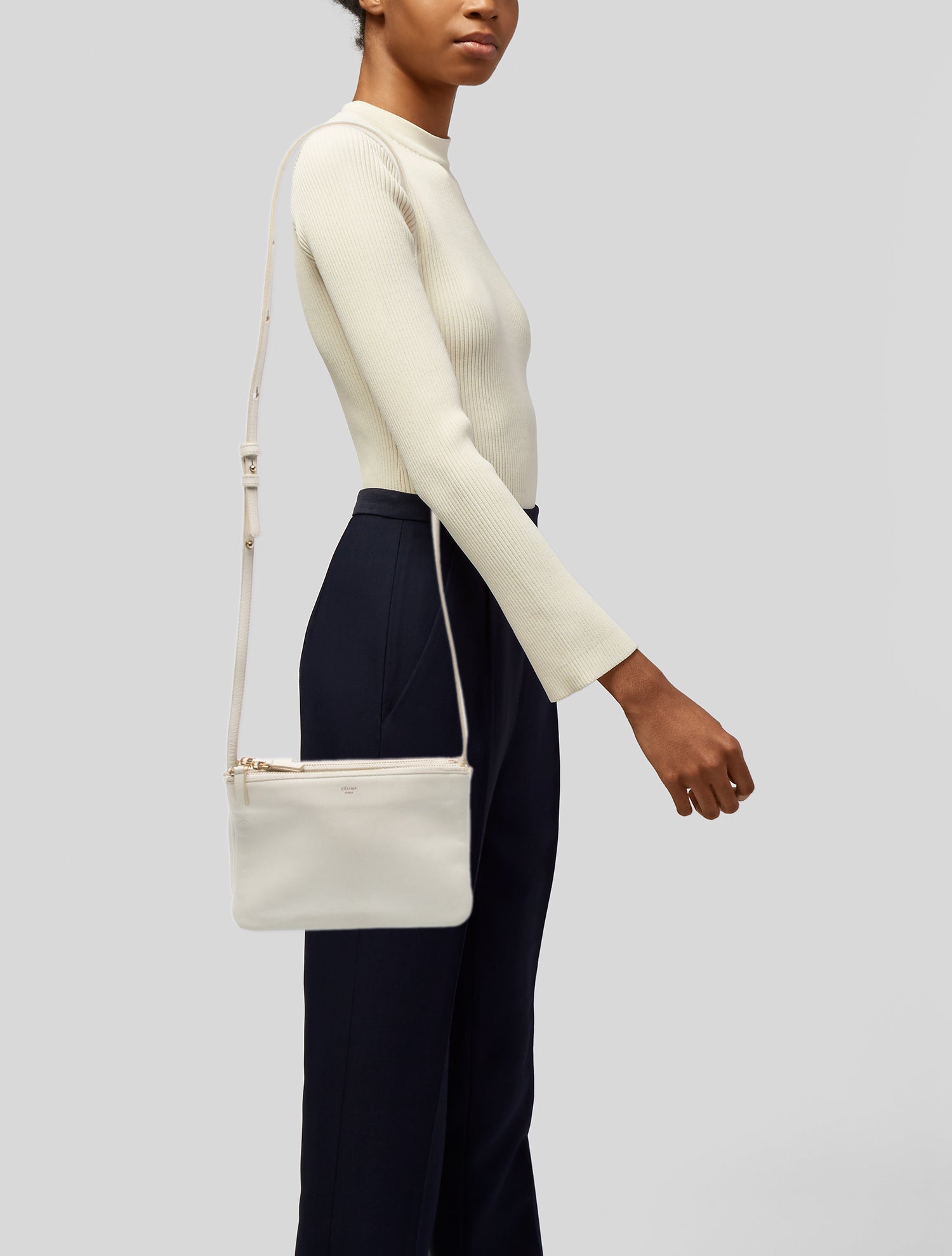 Celine Leather Trio Small - Neutrals Crossbody Bags, Handbags