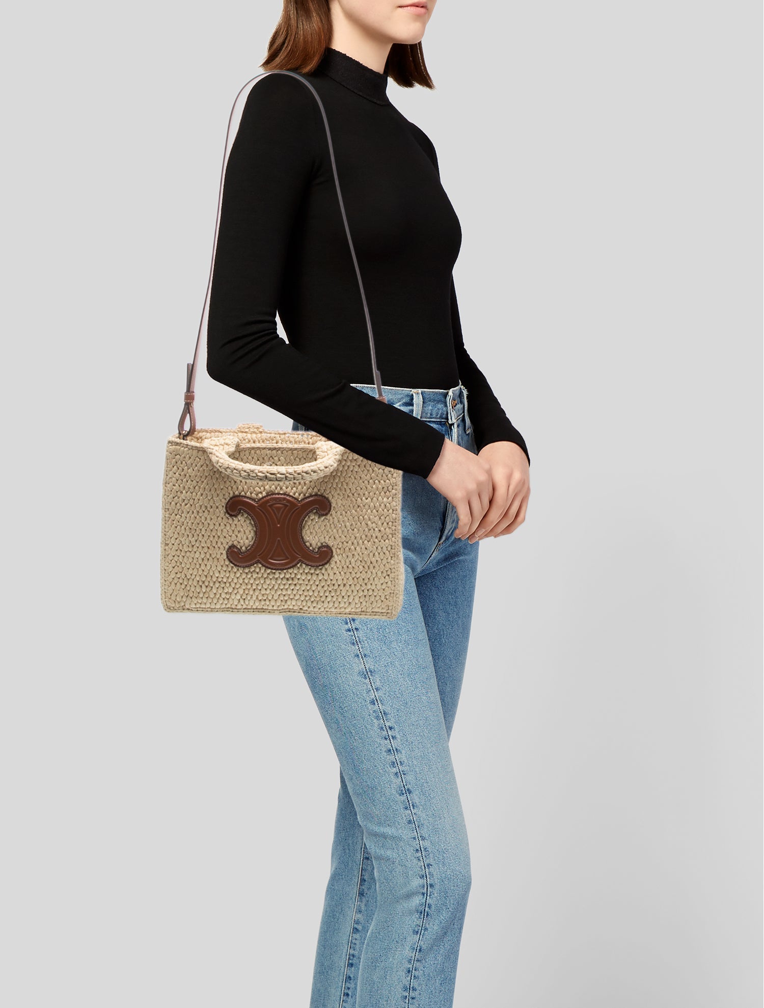 Celine Raffia Cabas Thais Small