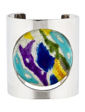 Céline Enamel Disc Cuff