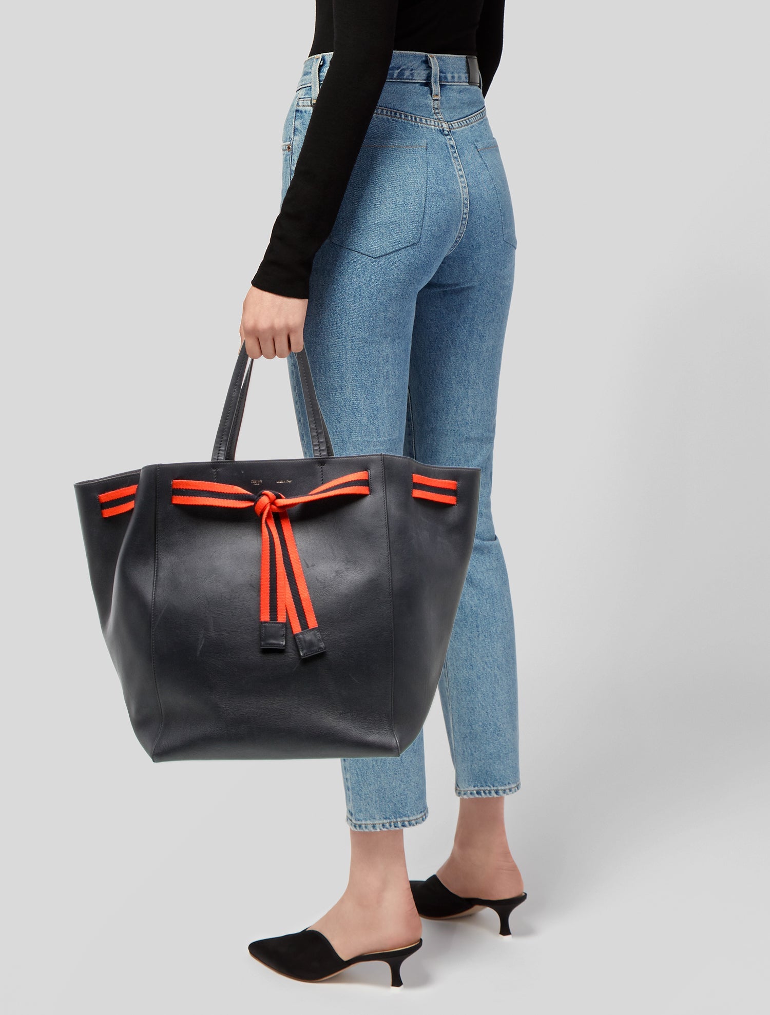 Celine Leather Cabas Phantom w/Belt Medium