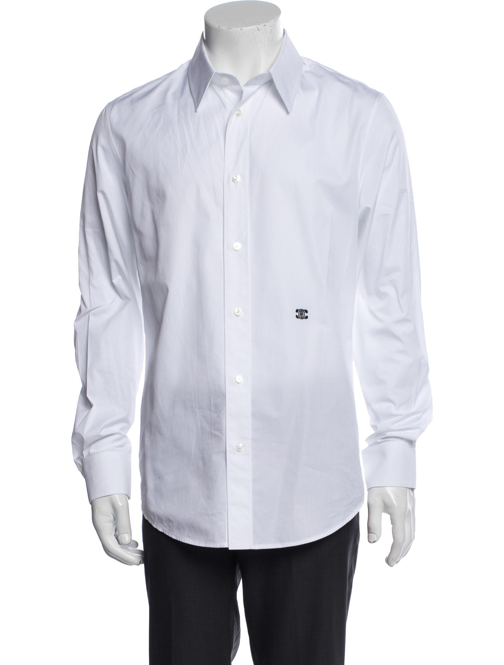 Celine Triomphe Long Sleeve Dress Shirt