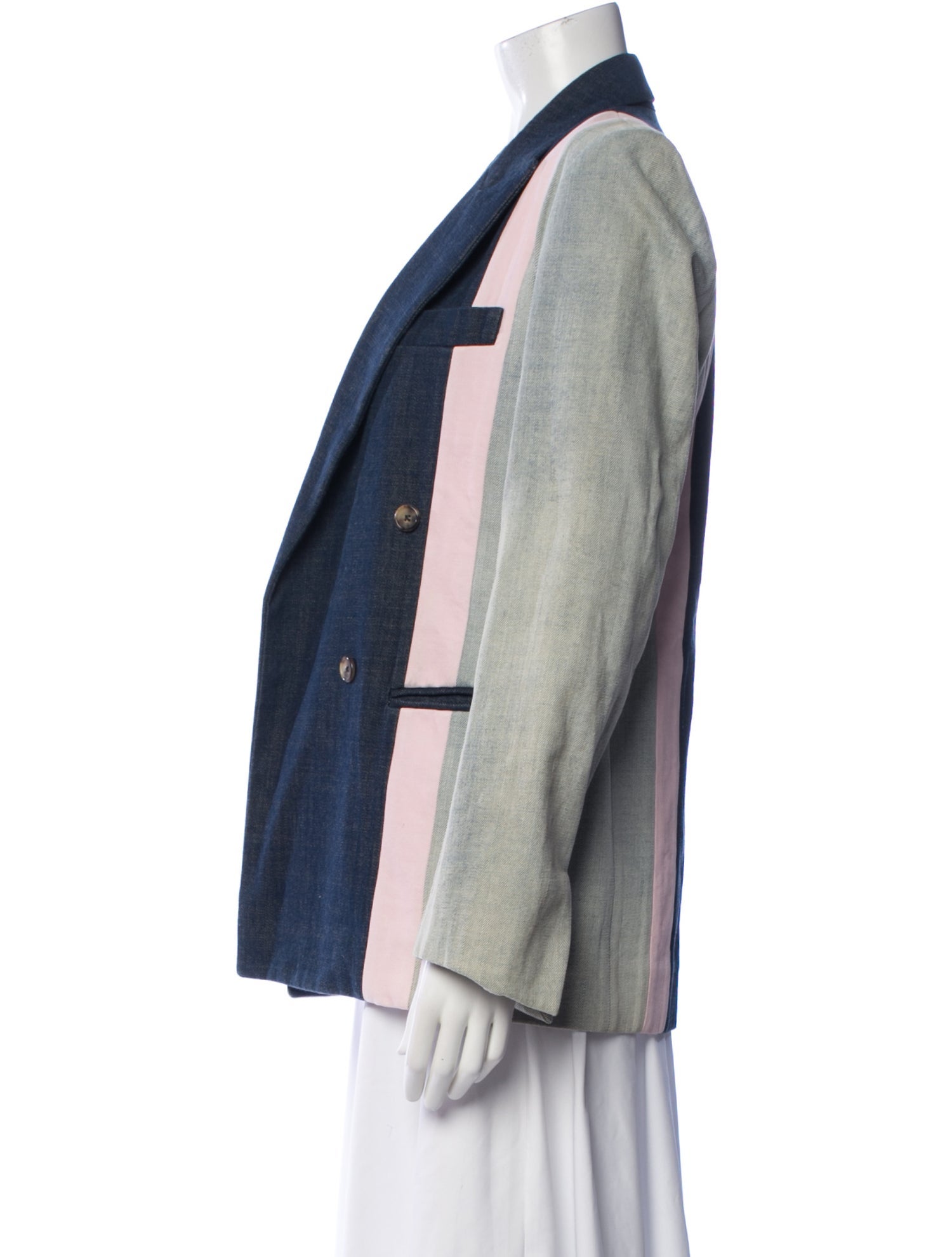 Celine Colorblock Pattern Blazer