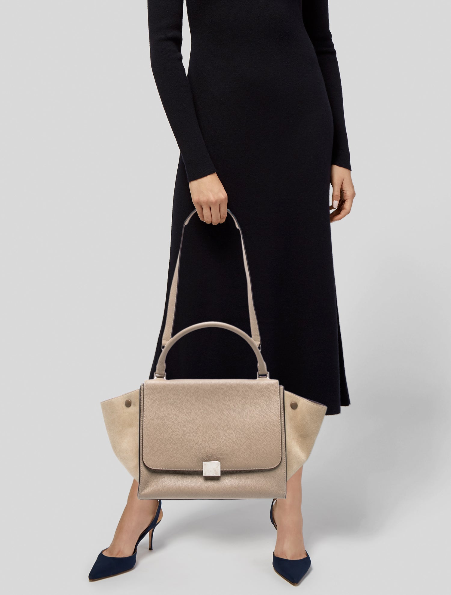 Celine Leather Trapeze Small - Neutrals Handle Bags, Handbags