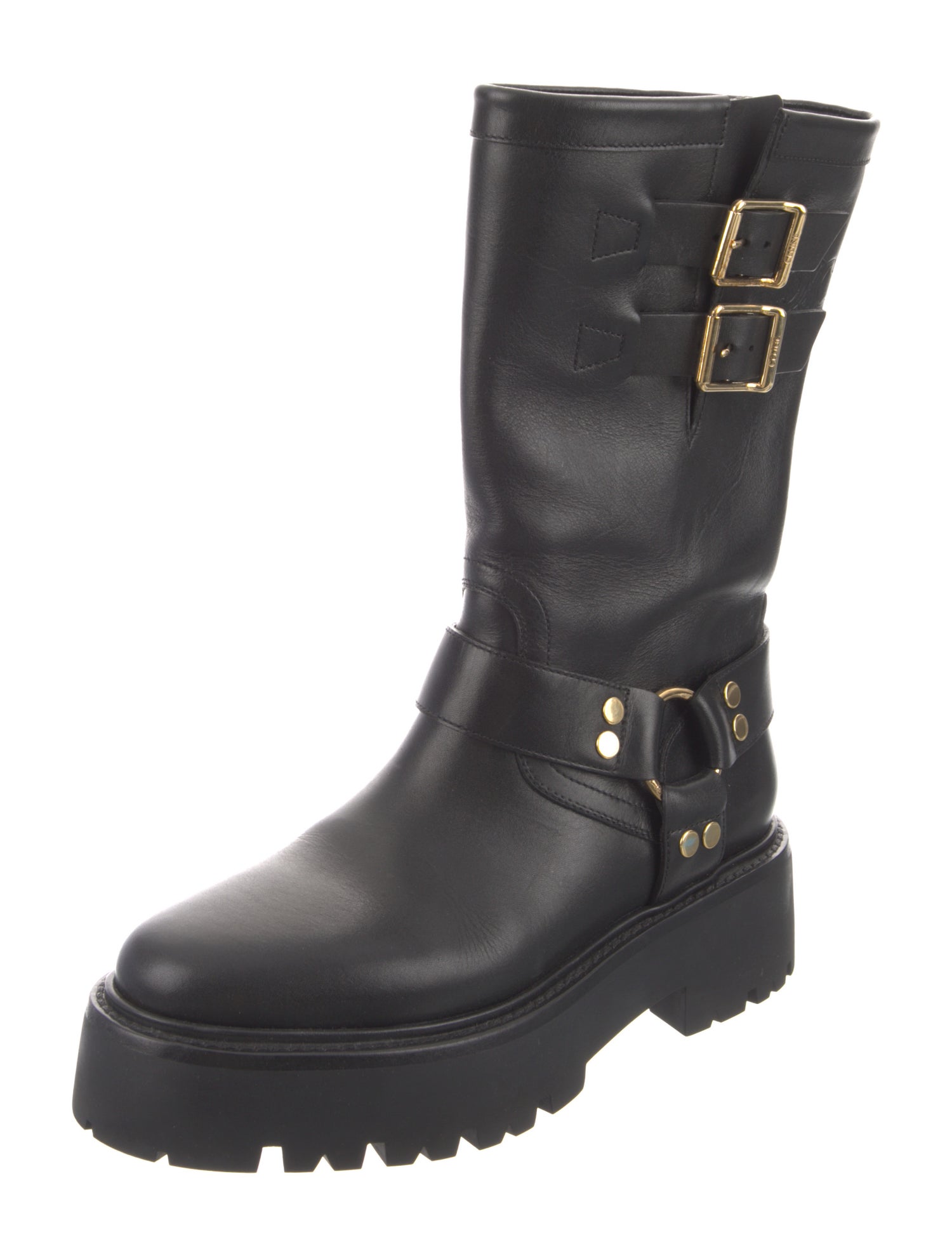 Celine Leather Moto Boots