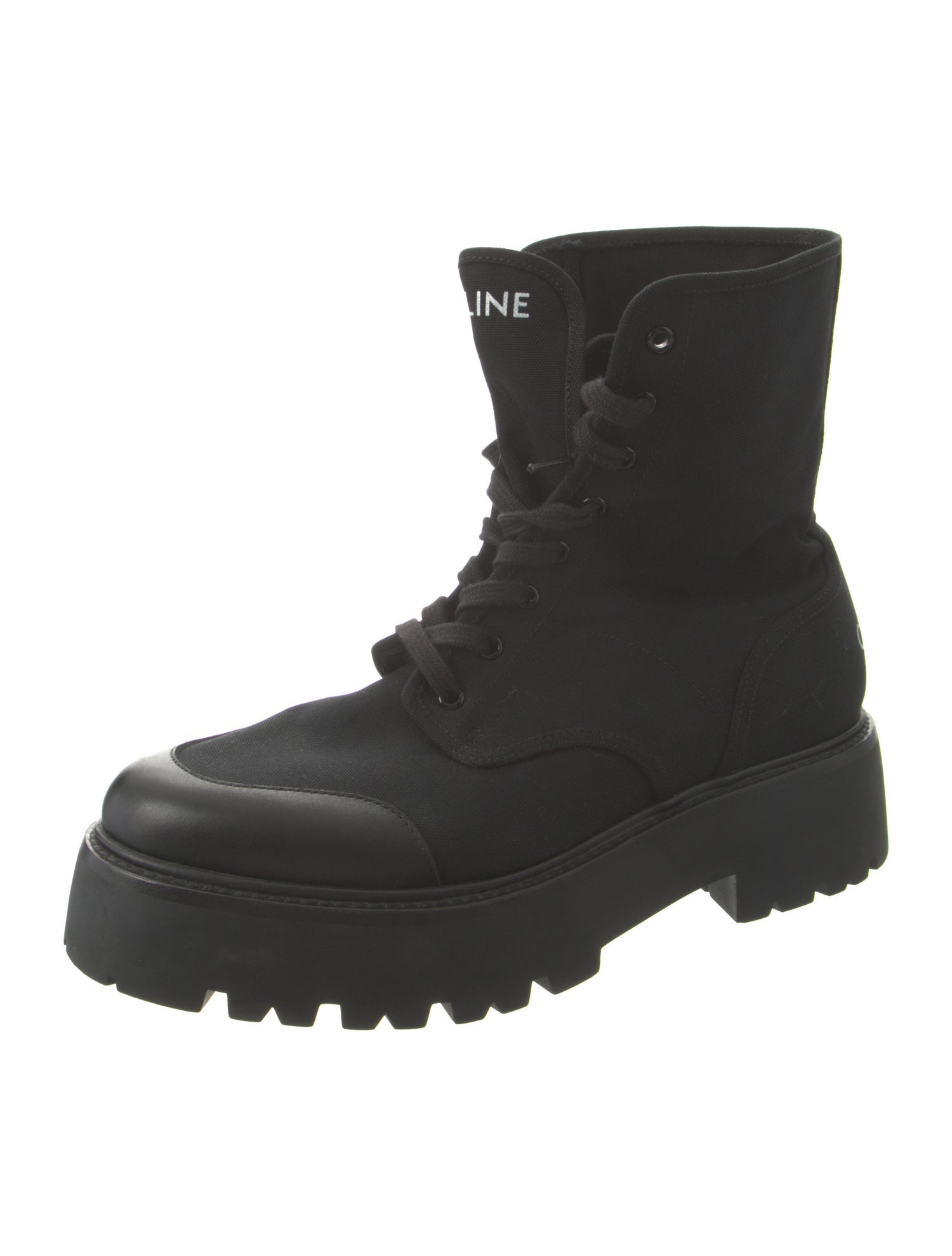 Celine Canvas Combat Boots