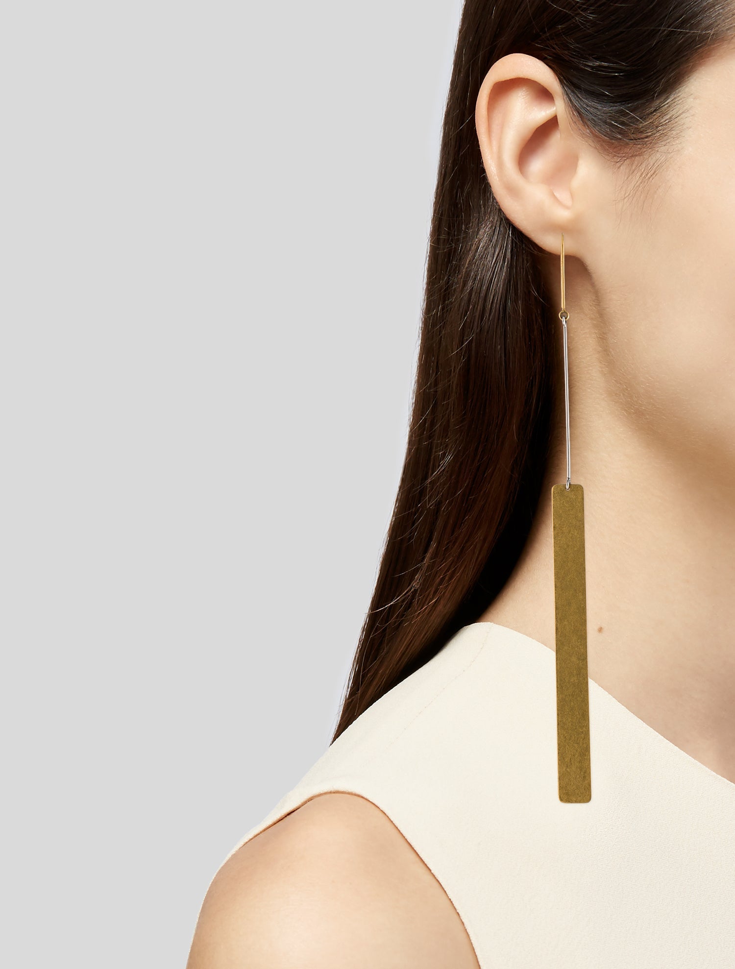 Celine Long Rectangle Drop Earrings