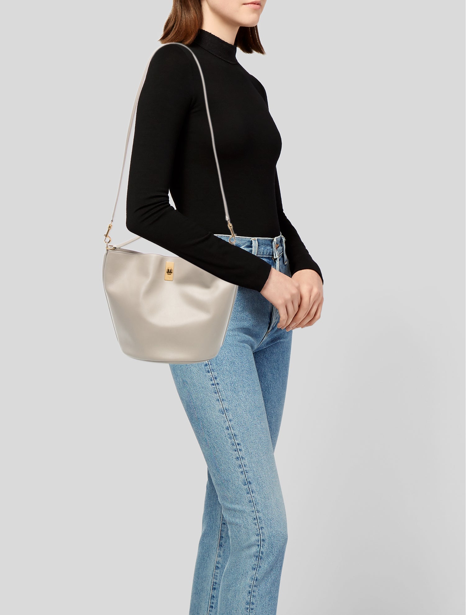 Saint Laurent Raffia Bottle Bag 2022 - Neutrals Bucket Bags