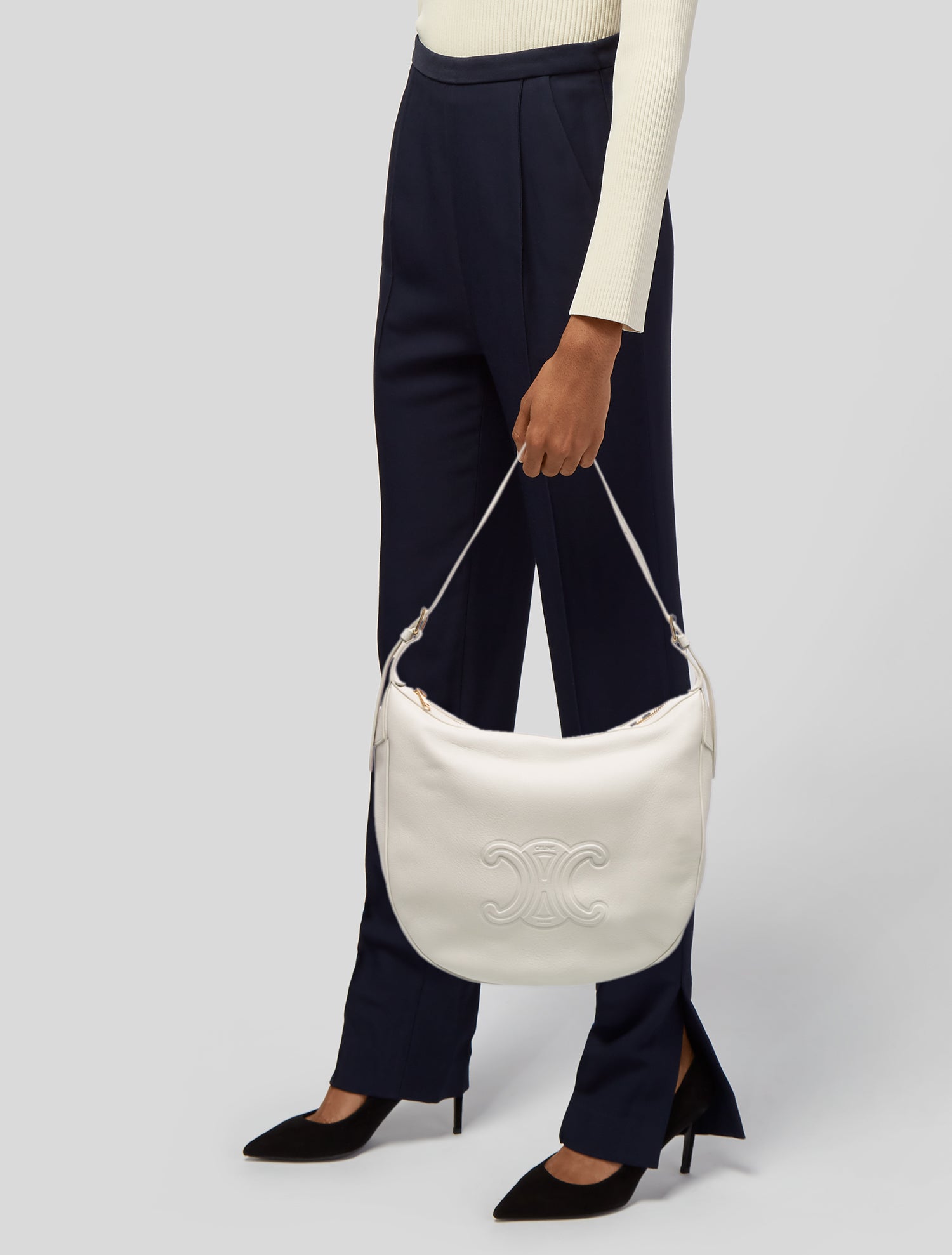 Yves Saint Laurent Leather St. Tropez Mombasa Medium - White