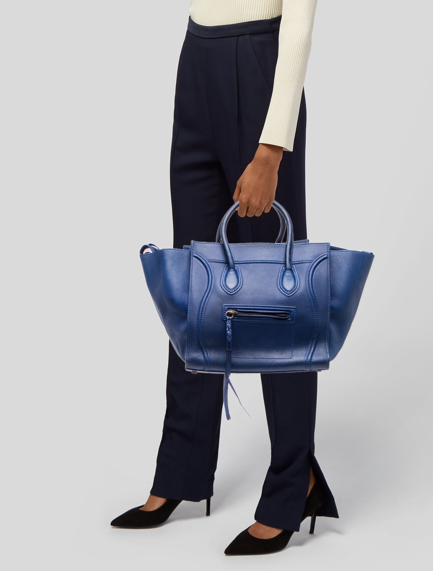 Celine Leather Luggage Phantom Medium