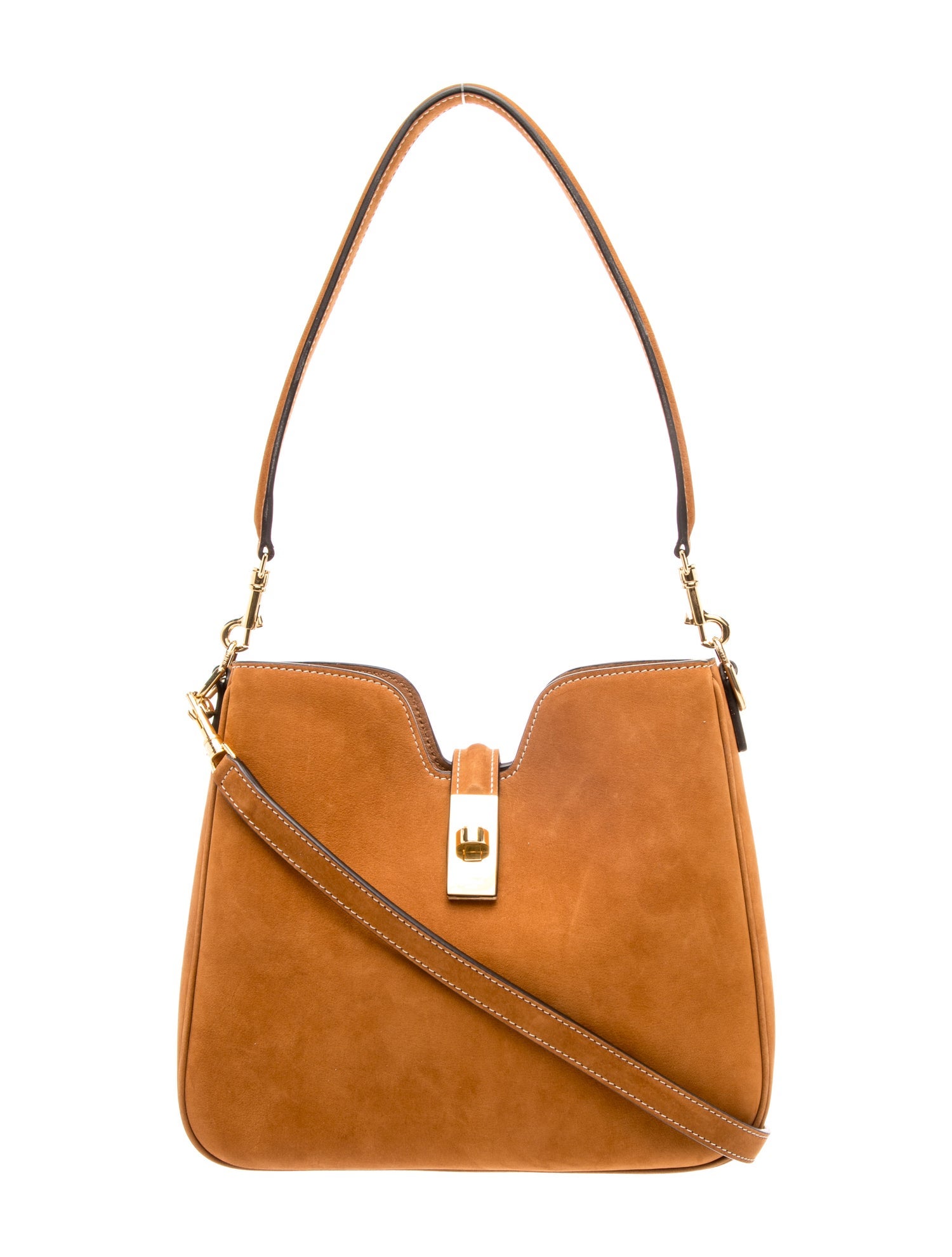 Celine Céline Side Lock Shoulder Bag - Black Shoulder Bags