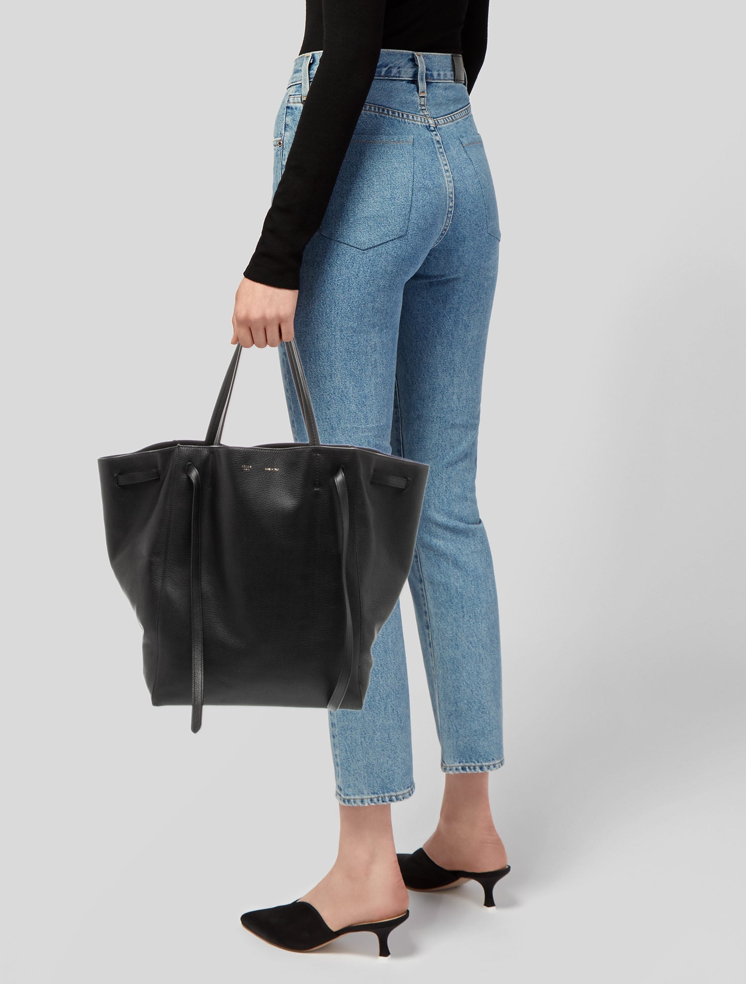 Celine Leather Cabas Phantom w/Belt Small