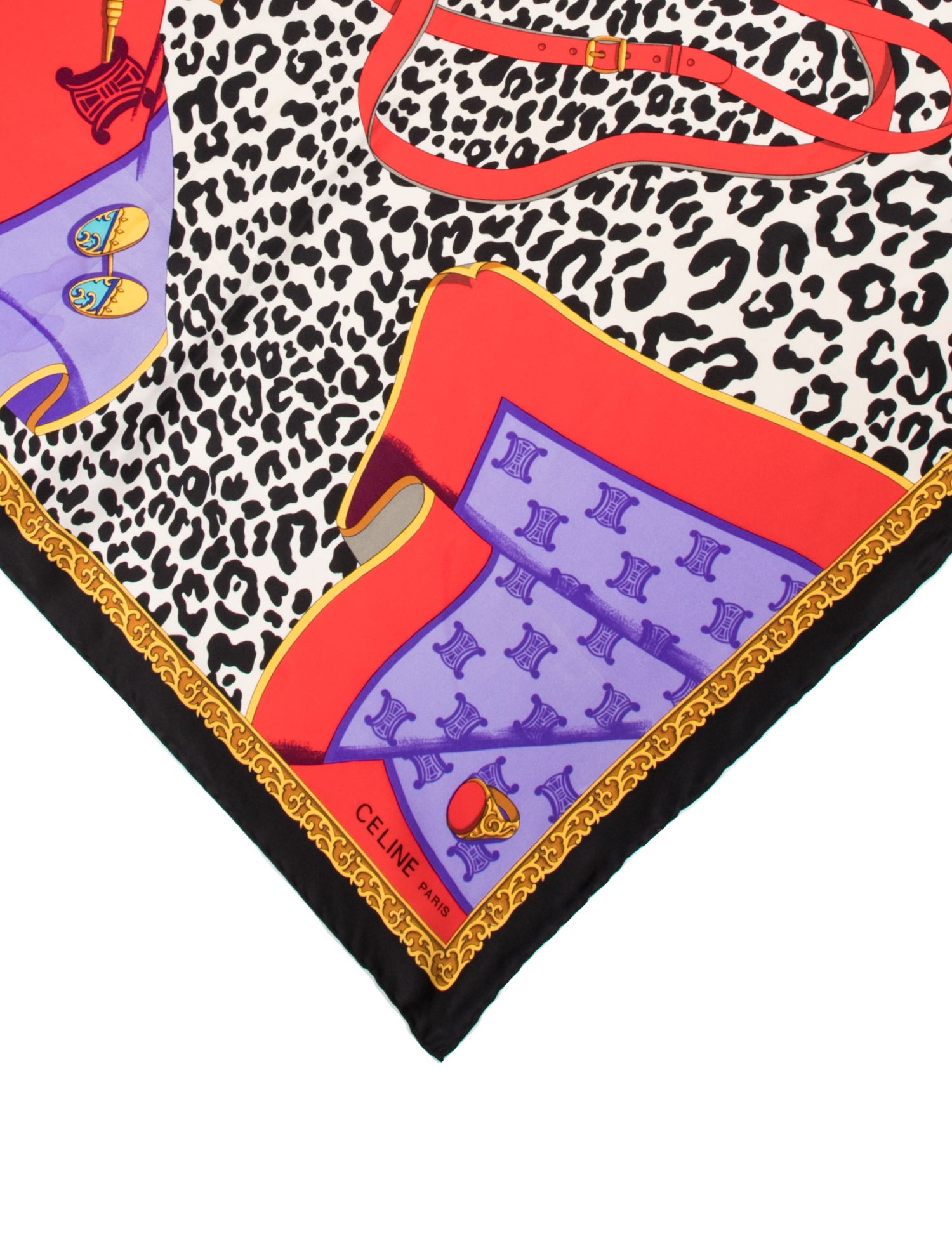 Celine Silk Graphic Print Scarf