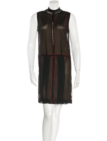 Céline Mesh Mock Neck Dress