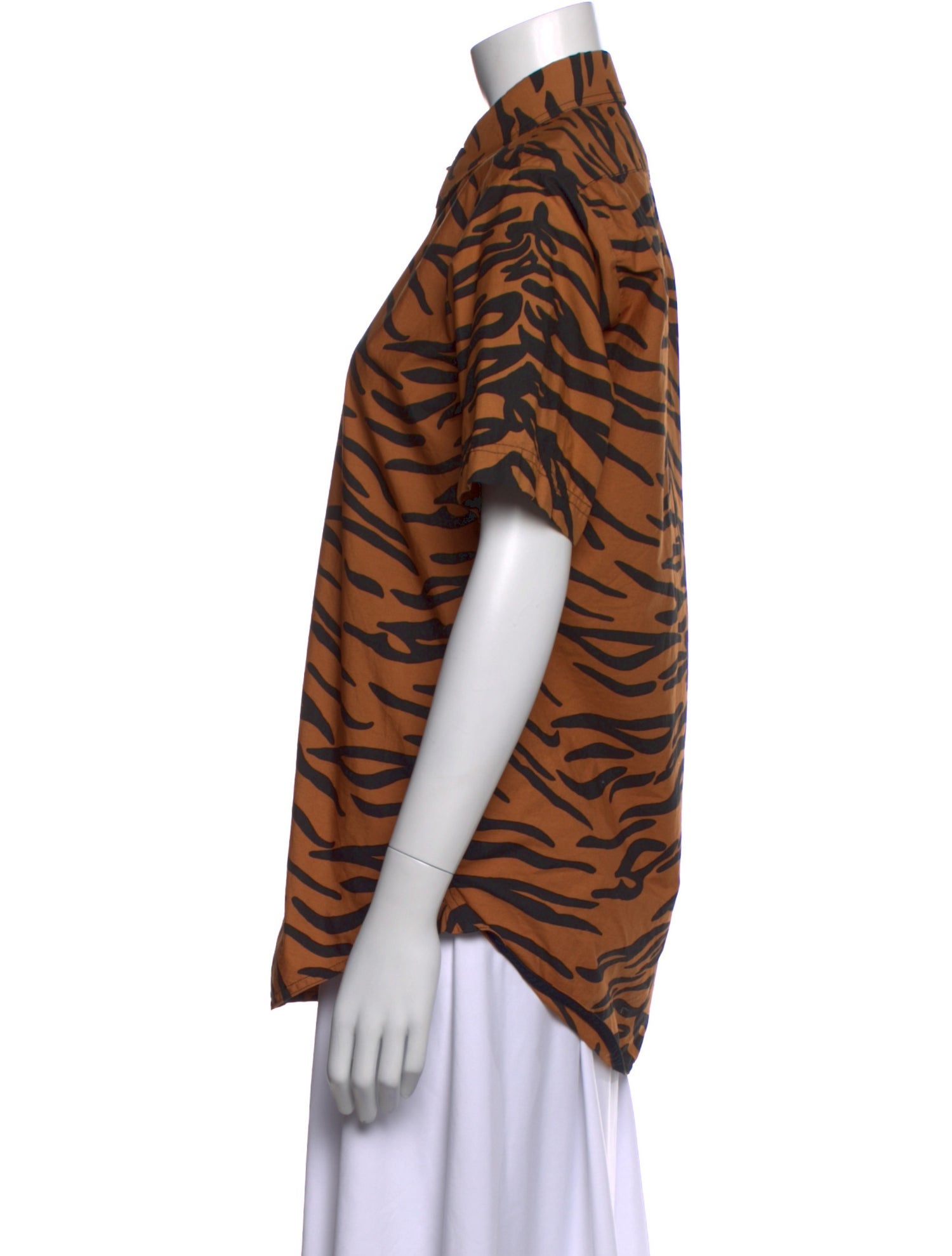 Celine 2016 Animal Print Button-Up Top