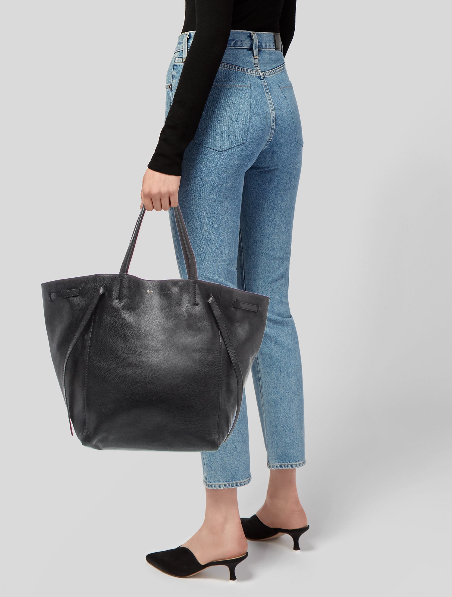 Celine Leather Cabas Phantom w/Belt Medium