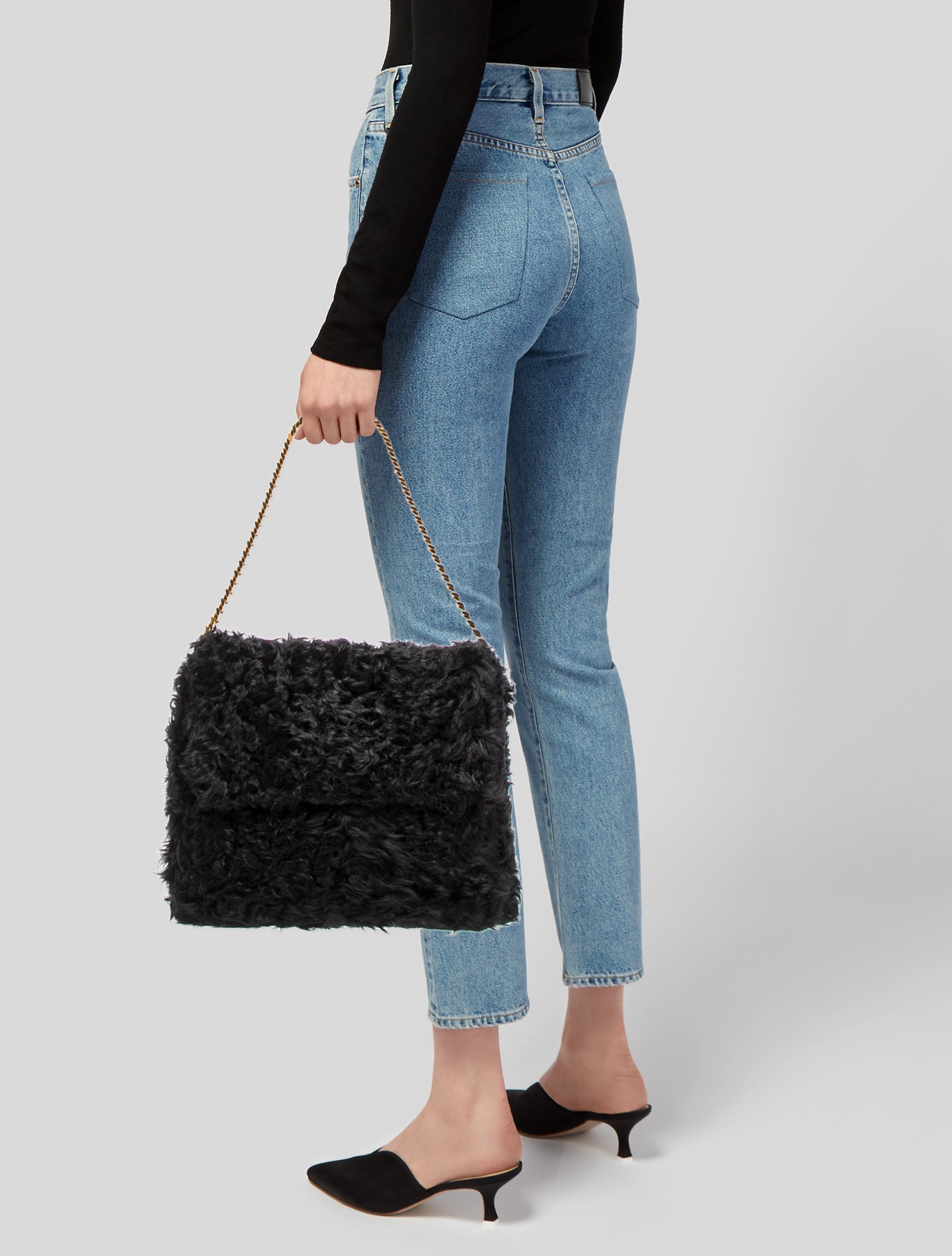 Celine Shearling Shoulder Bag