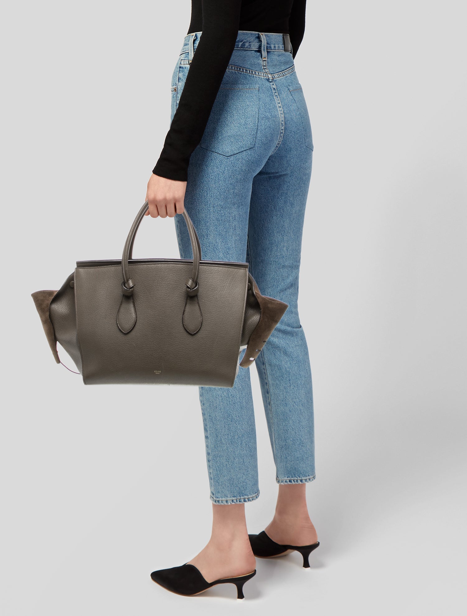Celine Leather Tie Tote Large