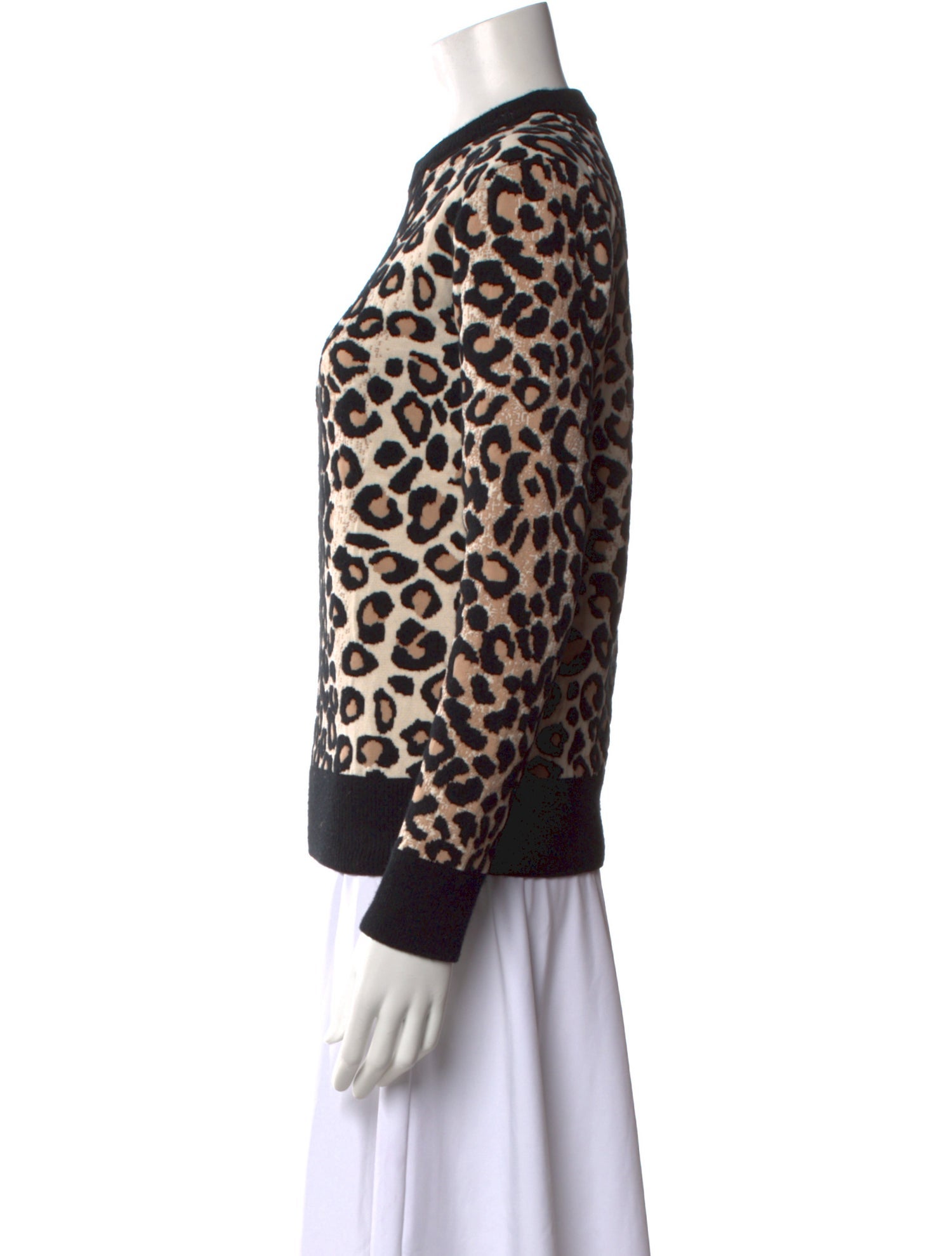 Celine Wool Animal Print Top