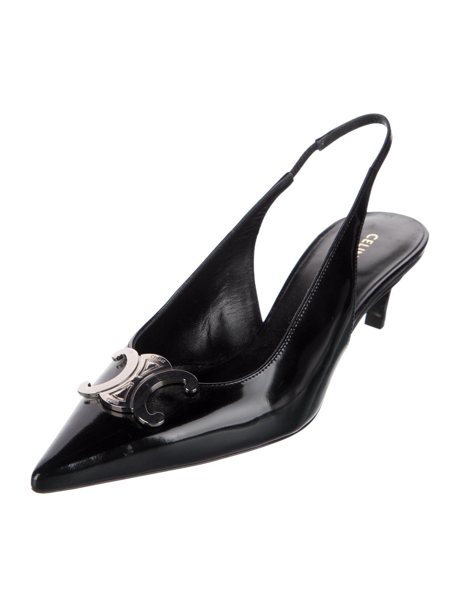Celine Patent Leather Slingback Pumps