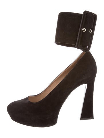 Céline Suede Buckled Pumps