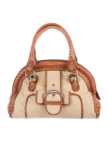 Céline Embossed Leather Frame Handle Bag