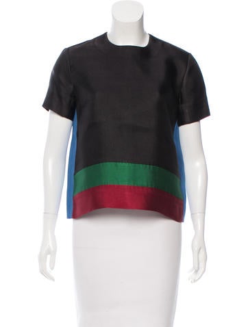 Céline Colorblock Short Sleeve Top