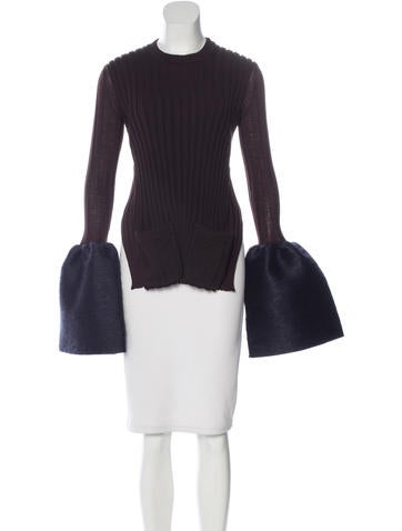 Céline Rib Knit Bell Sleeve Sweater