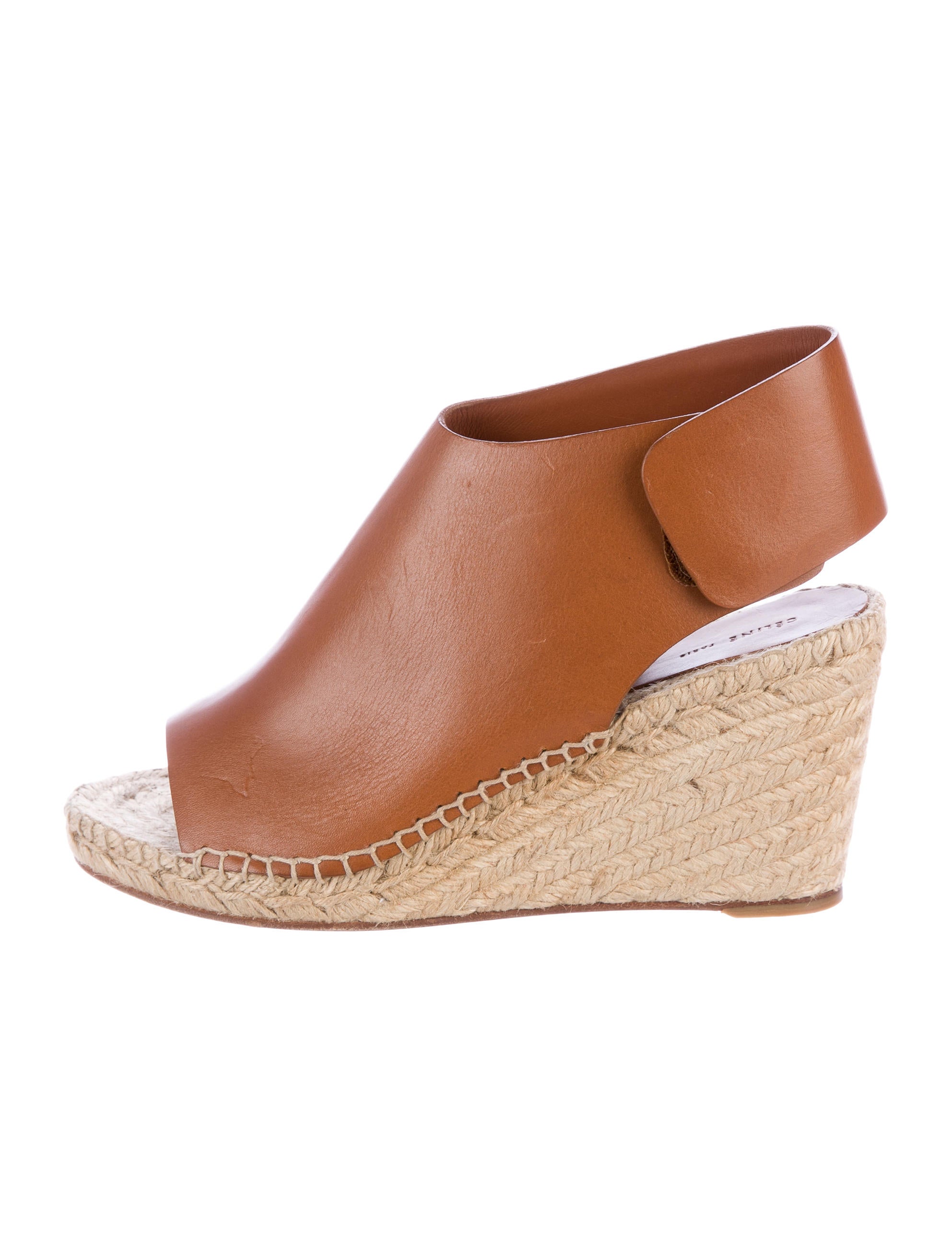 Celine Céline Leather Espadrille Wedges