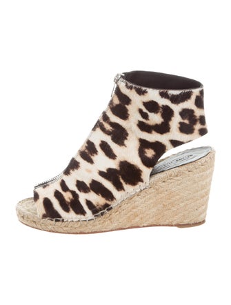 Celine Céline Leopard Print Espadrille Wedges