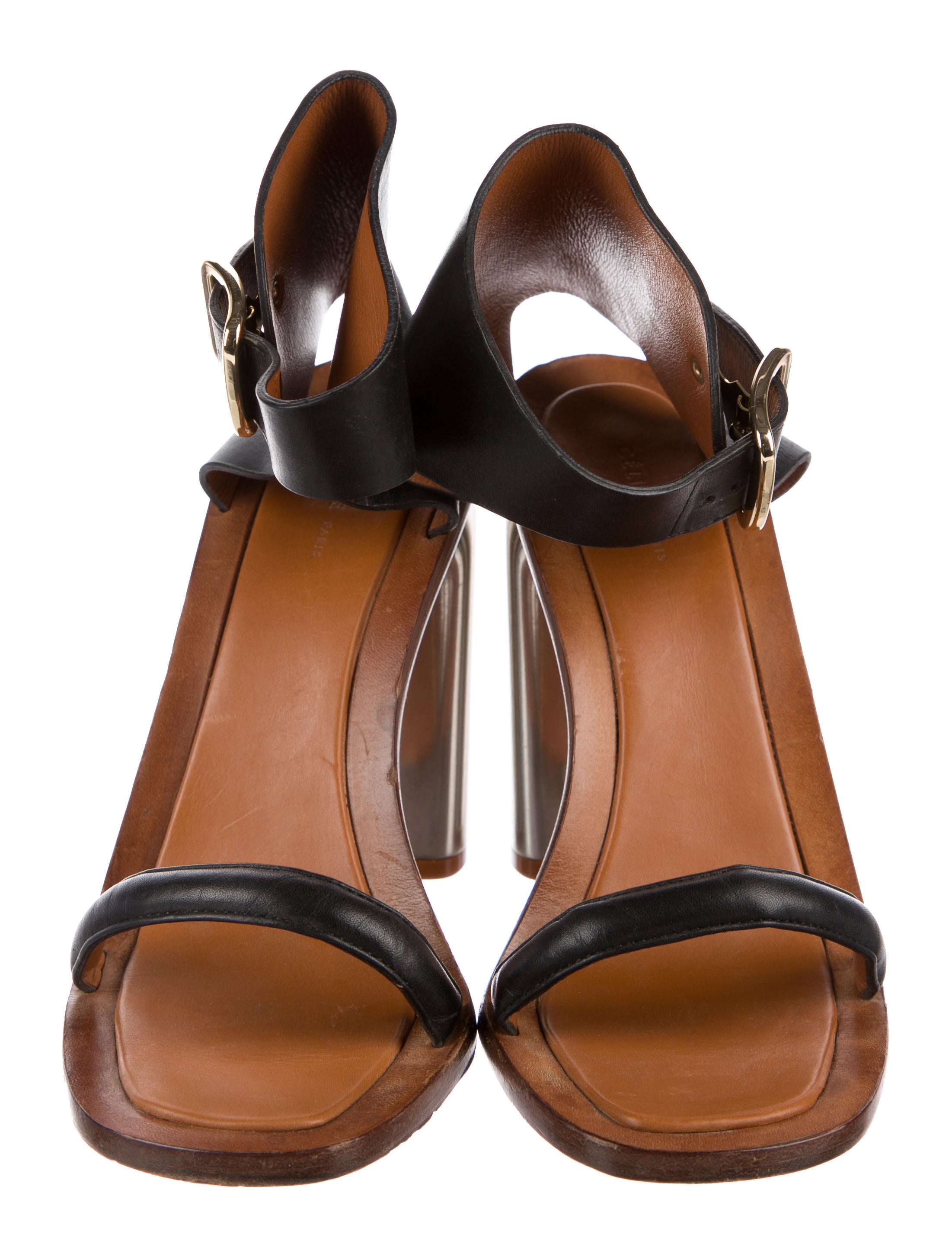 Céline Leather Ankle Cuff Sandals Shoes CEL58226 The RealReal