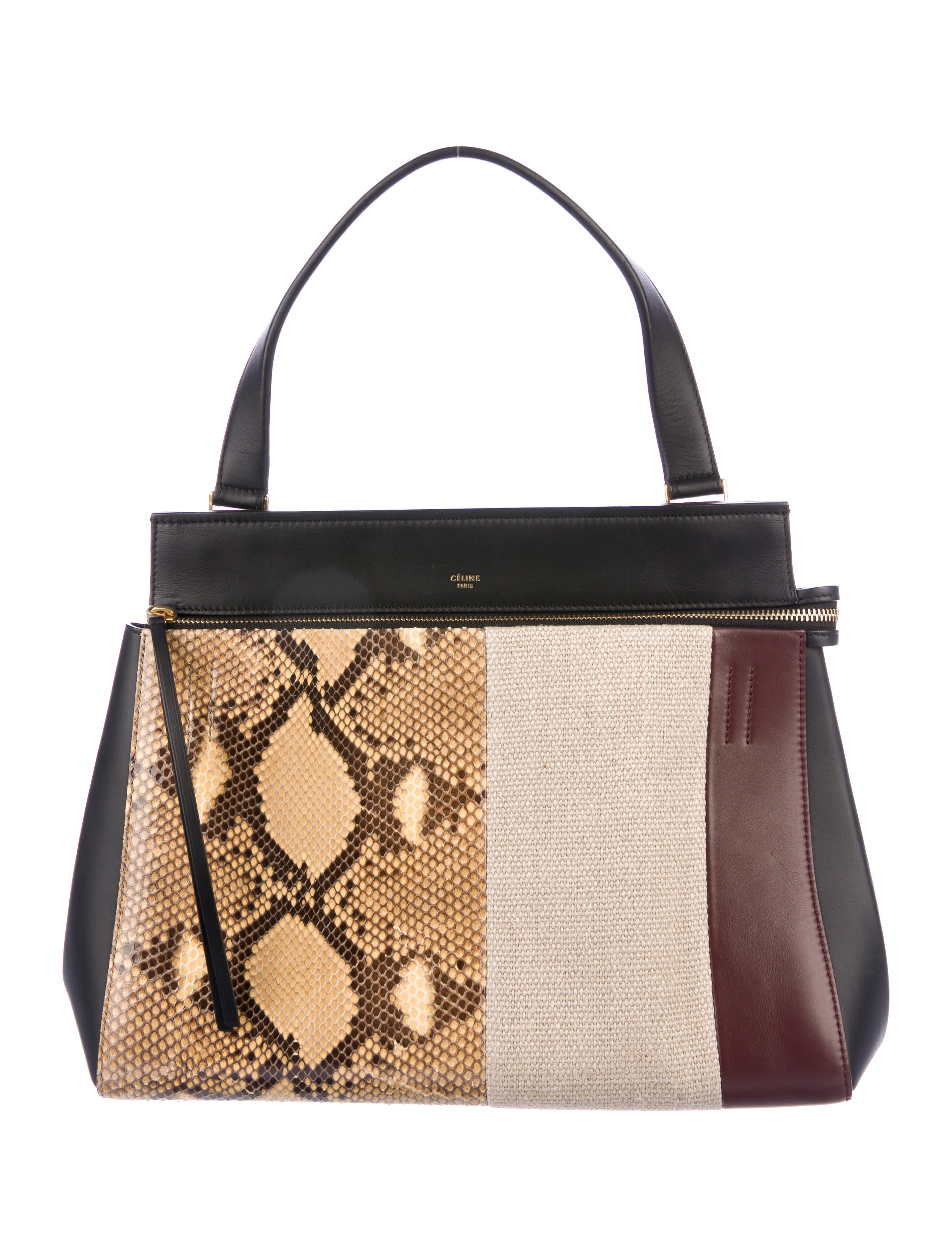 Céline Python Paneled Medium Edge Bag Handbags Cel63062 The Céline Python Paneled Medium Edge Bag Handbags Cel63062 The Realreal